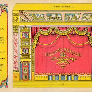 Victorian paper theatre /set  cinderella / steampunk atc/ altered art/toy theatre /  digital