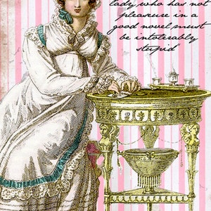Fabric Panel; Vintage Jane Austen Pride and Prejudice Fabric Portrait  Portrait Regency Fabric Block  Craft 100% cotton Quilting/ Applique