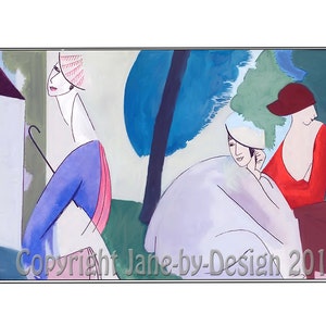 Panel de tela; Panel con escena Art Deco. Manualidades/Acolchado/100 % algodón/Apliques