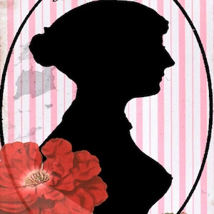 Fabric Panel; Vintage Jane Austen Style Fabric Portrait frame Portrait Regency Fabric Block  Craft/ 100% cotton/ Quilting/ Applique