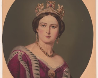 Fabric Panel of Young Queen Victoria  Royal fabric   Blocks 100% cotton applique quilting fabric  block