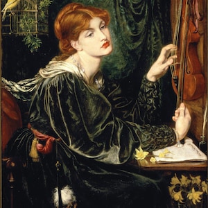 Paneles de tela Gabriel Charles Dante Rossetti Prerrafaelita TELA Verónica Veronese Tela vintage Acolchado Apliques 100% algodón