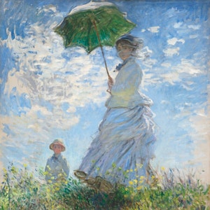 Fabric Panel Claude Monet Women With Parasol  Claude Monet fabric block  Art Fabric 100% cotton  quilt and applique panels