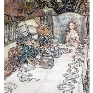 Fabric Panels; Alice Alice in Wonderland , Lewis Carroll, Arthur Rackham  Craft/ Quilting/ 100% Cotton/ Applique
