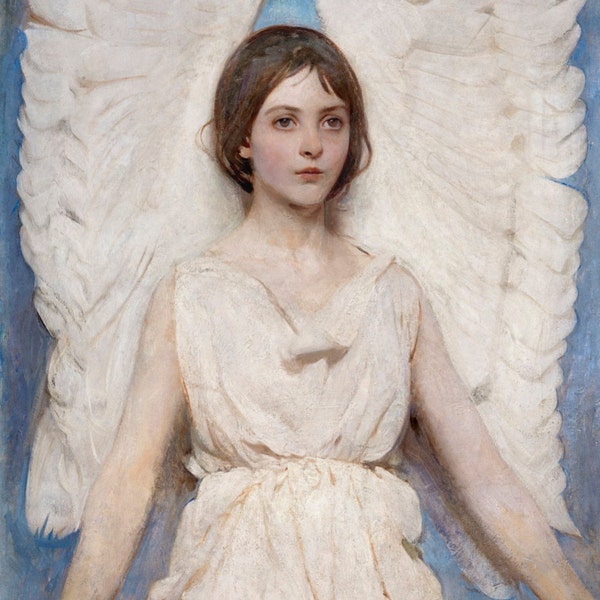 Fabric Panel Angel Fabric panel Angel 2 Figure (1889) paintingHanderson Thayer. Craft Quilting 100% Cotton Applique  sewing, quilting