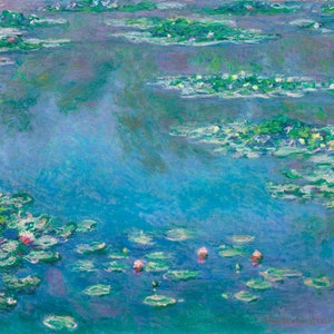 Panneau de tissu Claude Monet Water Lillies Claude Monet bloc de tissu Art tissu 100 % coton courtepointe et panneaux appliqués