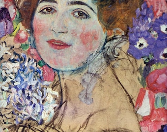 Stoffplatten; Gustav Klimt, Symbolist Kunst. Handarbeit/ Quilting/ 100% Baumwolle/ Applikation