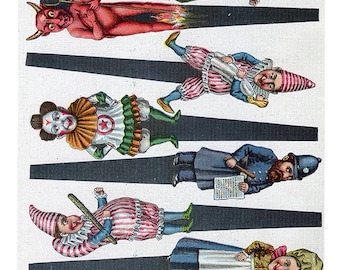 Punch and Judy Personnages de théâtre retouché Art altéré/ Cartes Artisanat/théâtre de jouets Numérique