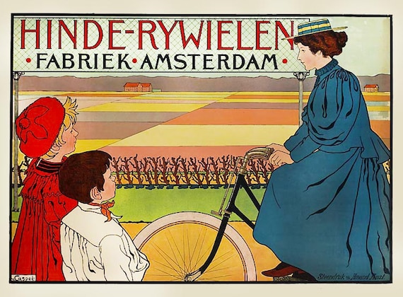 Fabric Panels; Vintage Bike Posters,  Craft/ Quilting/ 100% Cotton/ Applique
