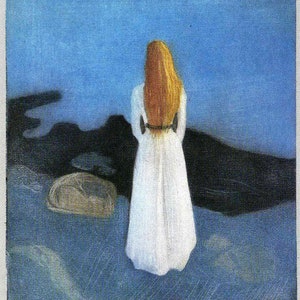 Panneaux en tissu ; Eduard Munch Jeunes femmes sur le rivage Quilting / Appliqués / Artisanat / Couture / 100 % coton
