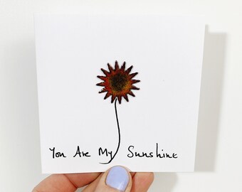 Sunflower Greeting Card, Best Friends Birthday Card, You are My Sunshine Card