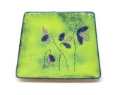 Daisy Ring Dish Emaille Schmuckstück Gericht Schmuck Bowl Lime grün Geschenk Dish