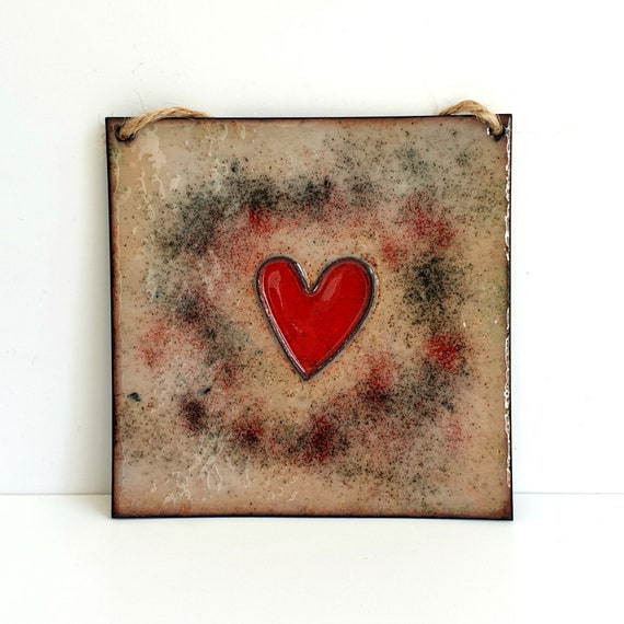 Love Heart Love Wall Art Heart Wall Decor Enamel Heart Etsy