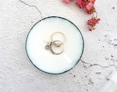White Enamel Bowl - Trinket Dish - Jewellery Bowl