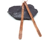 Lange Kupfer Dangly Ohrringe - Stick - Hand geschmiedete Kupfer Ohrringe