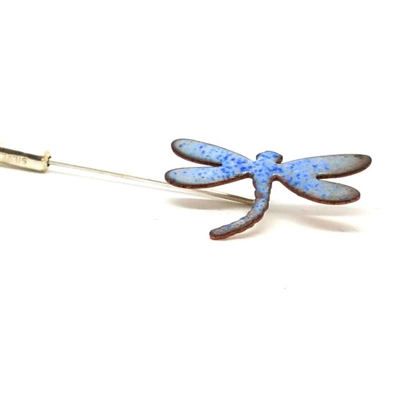 Items similar to Blue Enamel Dragonfly Brooch Pin Dragonfly Lapel Pin