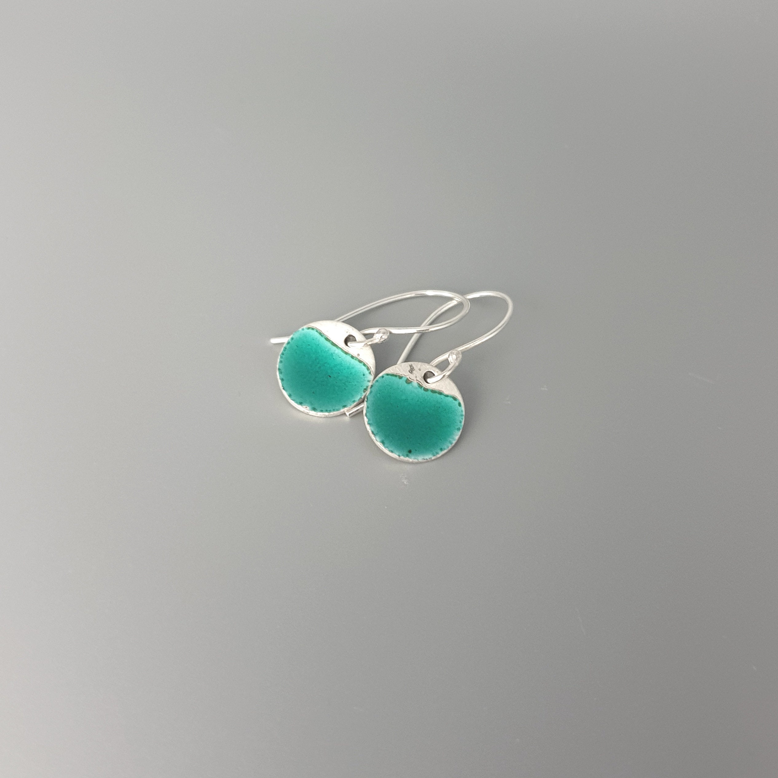 Obscuro Jewelry Sterling Silver Sheet with Turquoise Disc Earrings