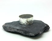Sterling Silber Band Ring Liebe Herz Hochzeit Band Chunky Herz Ring rustikale Silber Ring