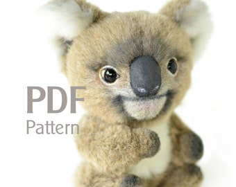 Koala naaipatroon PDF 15,5 cm, digitaal naaipatroon, teddypatroon, koala naaipatroon, knuffeldier naaipatroon