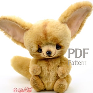 Pattern teddy fennec fox Erik, artist teddy fox pattern, PDF sewing pattern with material list and sewing instructions, teddy fennec pattern