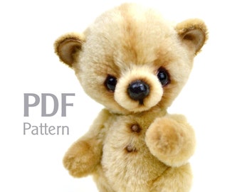 PDF sewing pattern teddy bear Tibo 5 in, teddy bear pattern, small teddy bear sewing patterns, make teddy bear, do it yourself