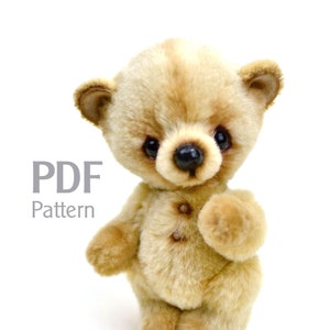 PDF sewing pattern teddy bear Tibo 5 in, teddy bear pattern, small teddy bear sewing patterns, make teddy bear, do it yourself