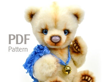 Teddy bear Basso 10 in sewing pattern, teddy bear pattern, make stuffed animal, do it yourself, sewing pattern artist teddy bear