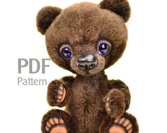 Naaipatroon teddybeer Kirk 17 cm, digitaal naaipatroon, instant download, PDF naaipatroon teddybeer, teddy naaien, teddy snijden