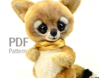 Pattern teddy ring-tailed cat Bao PDF, artist teddy cacomistle pattern, bassariscus, sewing pattern, coon pattern, stuffed teddy pattern