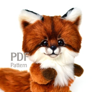 Pattern teddy fox Faris 6.5 in, PDF Pattern artist teddy fox, cuddly toy sewing pattern, do it yourself, make teddy fox