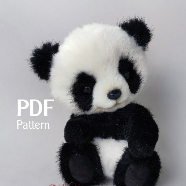 Patron de couture PDF Teddy Panda Bodo 16,5 cm avec instructions de couture et liste de matériel, Patron de couture Teddy Bear, PDF Panda, Panda Bear