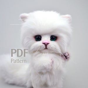 Pattern artist teddy kitten Muffin 6.3in, make teddy cat, pdf sewing pattern, kitten pattern, artist cat pattern, sew kitten, do it yourself
