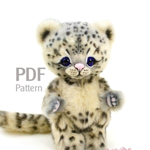 PDF pattern teddy snow leopard Kai 6.1 in, teddy sewing pattern, make teddy, artist bear pattern, cat pattern, tiger toy sewing pattern