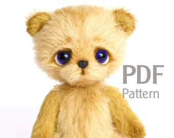 Teddy bear sewing pattern, Teddy with charm, teddy bear pattern, make stuffed animal, do it yourself, sewing pattern artist teddy bear