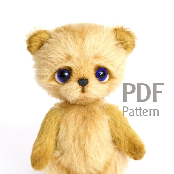 Teddy bear sewing pattern, Teddy with charm, teddy bear pattern, make stuffed animal, do it yourself, sewing pattern artist teddy bear