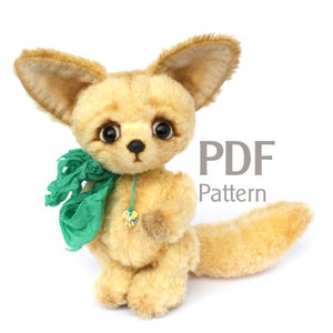 Pattern teddy fennec fox Rommel PDF 5,7&quot; - artist teddy fox pattern, ePattern, sewing pattern, teddy fennec pattern