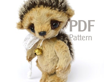 Pattern teddy hedgehog Eri PDF 4.7", artist teddy hedgehog pattern, ePattern, sewing pattern, hedgehog pattern