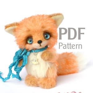Pattern teddy fox Malwin PDF 4.9&quot;, artist teddy fox pattern, ePattern, sewing pattern, fox pattern