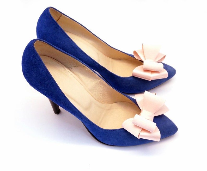 Blush Pink Bow Shoe Clips for Women Blush Wedding Bridal Shoe Etsy