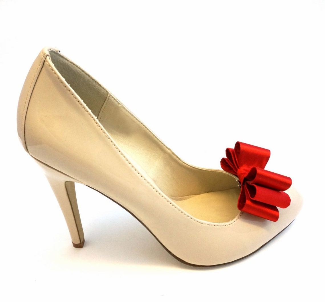 Red Satin Bow Shoe Clips Red High Heels Shoe Clips for Women Etsy Canada