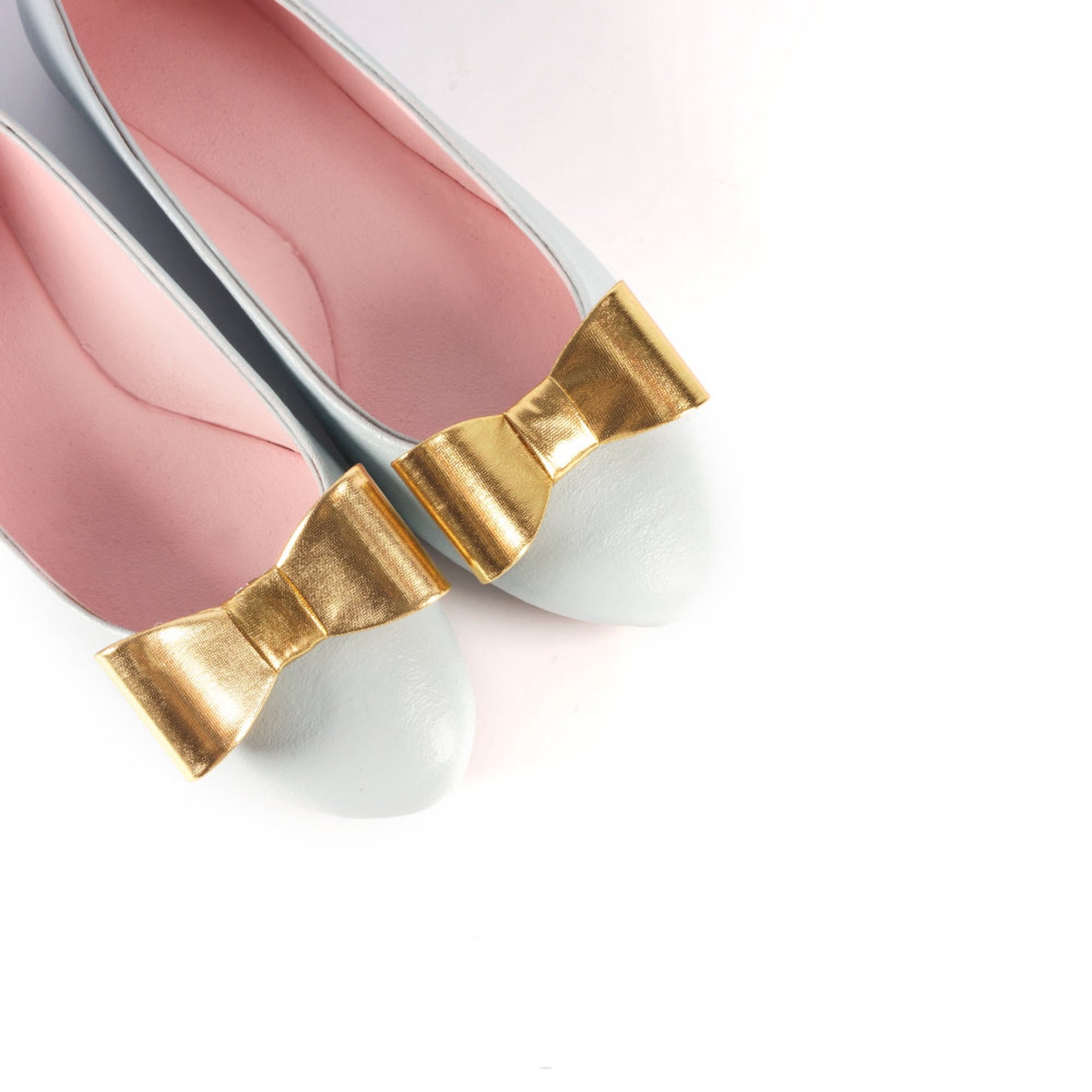 Metallic Fabric Bow Shoe Clips Gold Shoe Clips for Women Etsy