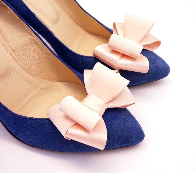 Blush Pink Bow Shoe Clips for Women Blush Wedding Bridal Shoe Etsy