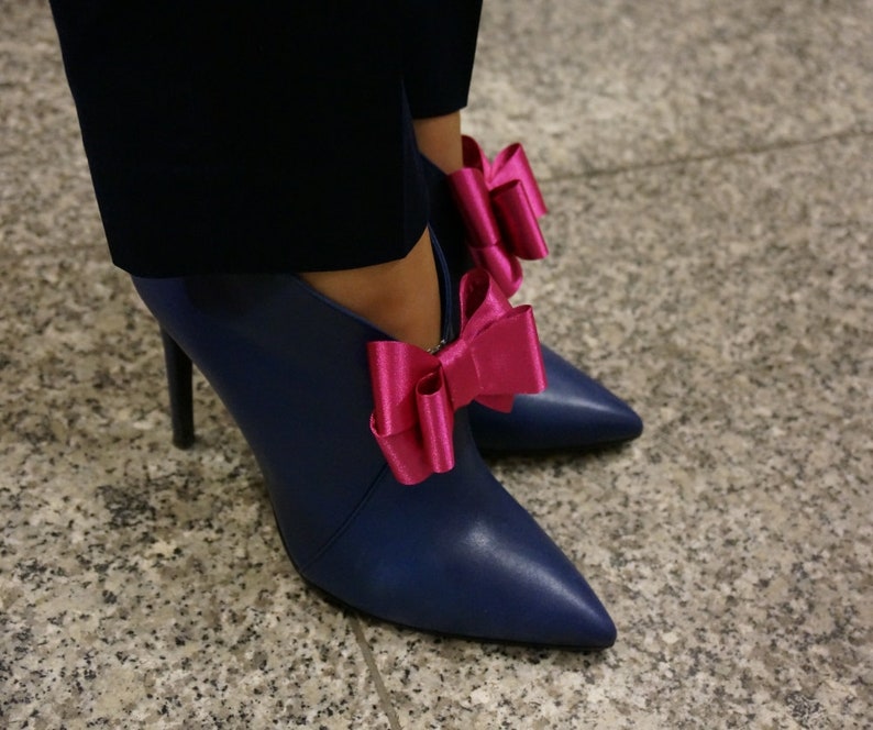 Pinces à chaussures faites main par Coquet Grands nœuds pour chaussures 3D fuchsia, fuchsia clair, nœuds pour chaussures roses, soldes de la fête du Travail, idées cadeau Pâques image 8