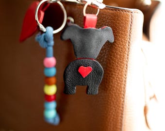 2 pcs Leather Dog Bag Charm Keychain , Handdbag Charm for Dog Lover. Purse Charms, Leather Bag Charm, Pet lover gift, Cute Bag Charms