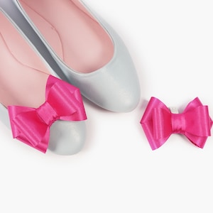 Pinces à chaussures faites main par Coquet Grands nœuds pour chaussures 3D fuchsia, fuchsia clair, nœuds pour chaussures roses, soldes de la fête du Travail, idées cadeau Pâques image 5