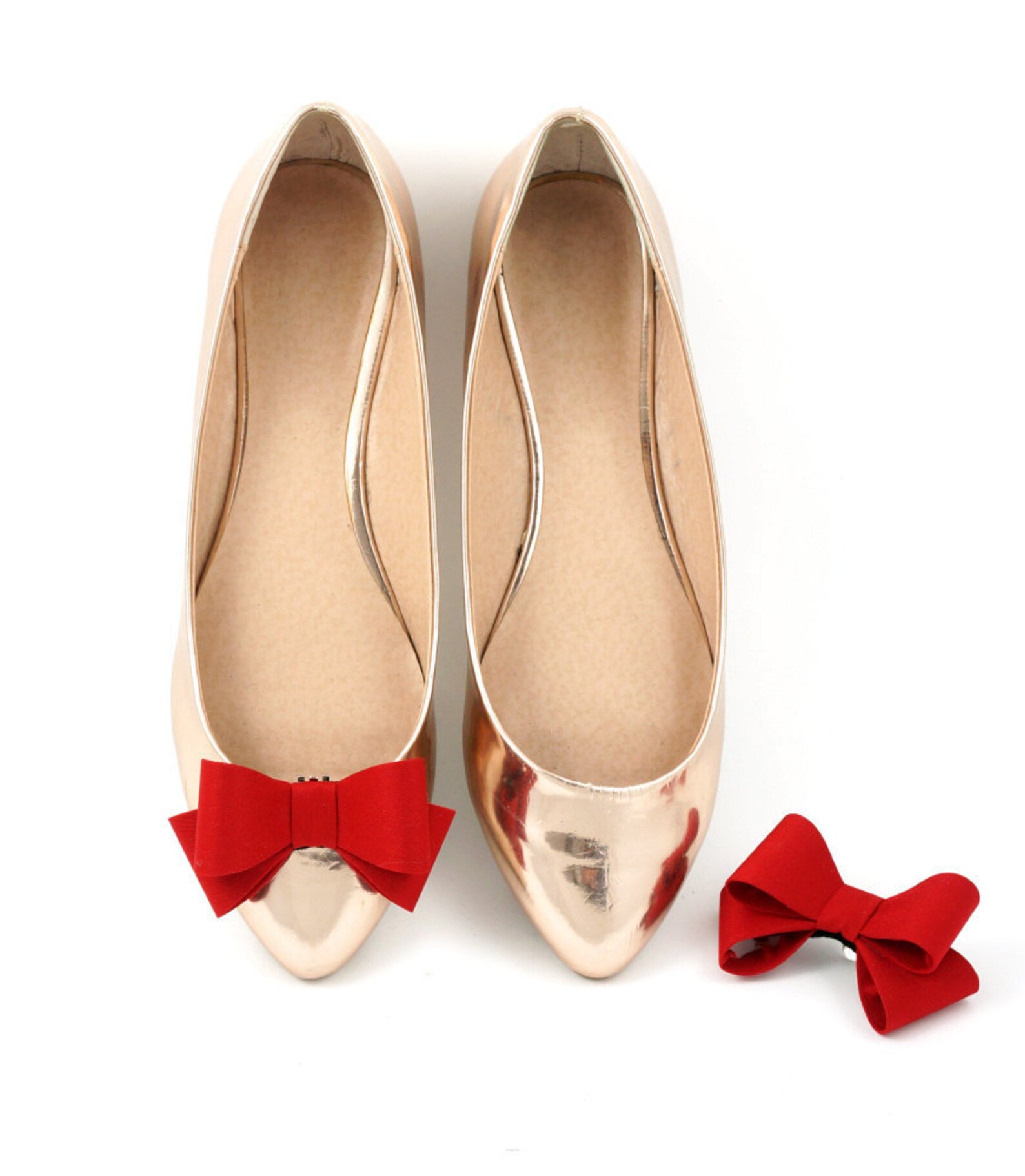 Satin Fabric Red Shoe Clips for Women Red High Heels Bow Shoe Etsy