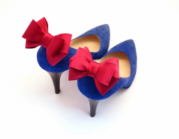 Formele schoenen Sieraden Broches Geschenken 4 kleuren Kousen Stuffer Velvet Ribbon Bow Shoe Clips pins en clips Kleding- & schoenclips 