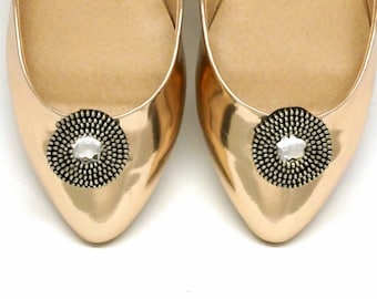 2 handgefertigte Schuhclips mit Reißverschluss und Strasssteinen, Brautschuhbrosche, Schuhclips