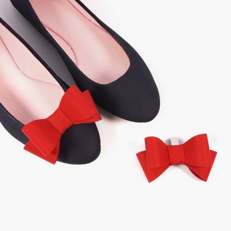Satin Fabric Red Shoe Clips for Women Red High Heels Bow Shoe Etsy