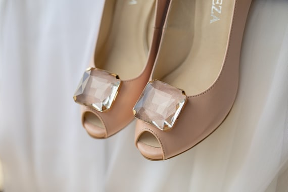 1 Pair Rhinestone Shoe Clips Square Metal Shoe Decoration Detachable Women  Flats Heels Accessories Shoe Buckle